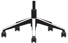 Polished base - includes 25" 2-tone polished base , 5" black cylinder and carpet casters (TC) - WPP25